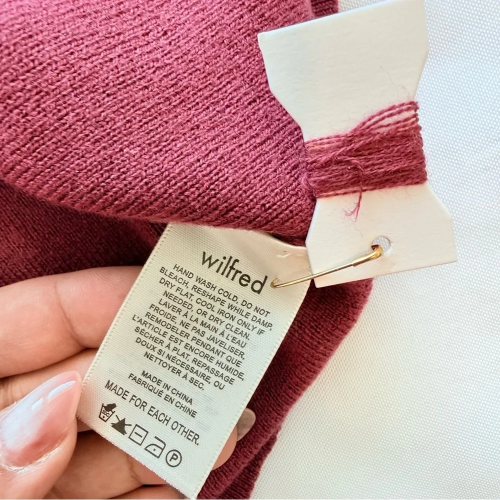 Aritzia Wilfred Rebecca Burgundy Turtleneck Mini Dress size Small BNWT - Picture 8 of 9